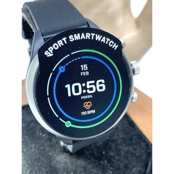 Fossil Women\'s Watch FTW6024 Smartwatch Aluminum Gray Black Rubber Band 41mm main image 13
